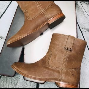 🌻 Sz 7 Frye Anna Short Booties Leather Color Ash